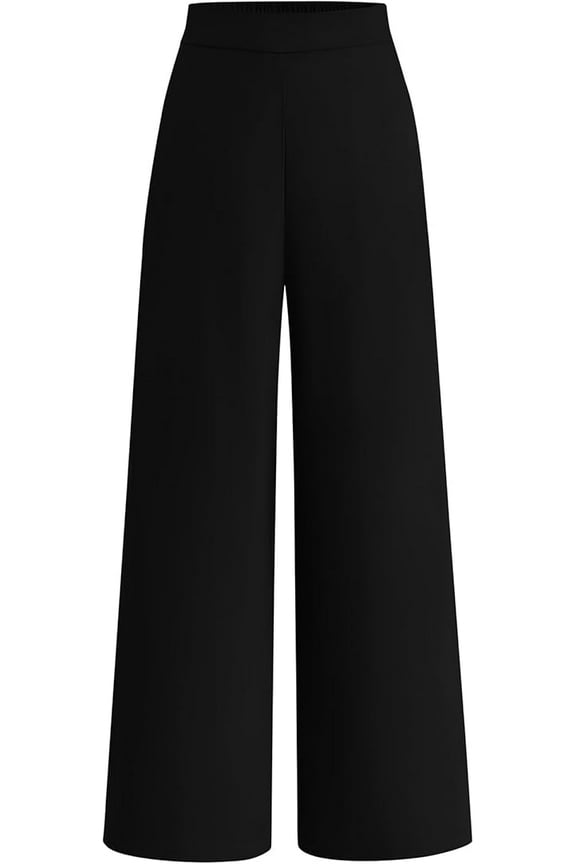 Women High Waisted Wide Leg Pants Fall Business Casual Work Dress Pants Loose Office Palazzo Trousers Pockets