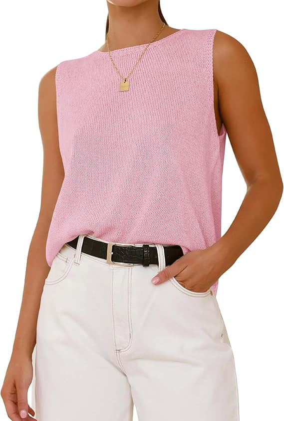 Vrtige Women's Ribbed Cut Out Tank Top - Sleeveless Slim Fit Crewneck Shirt