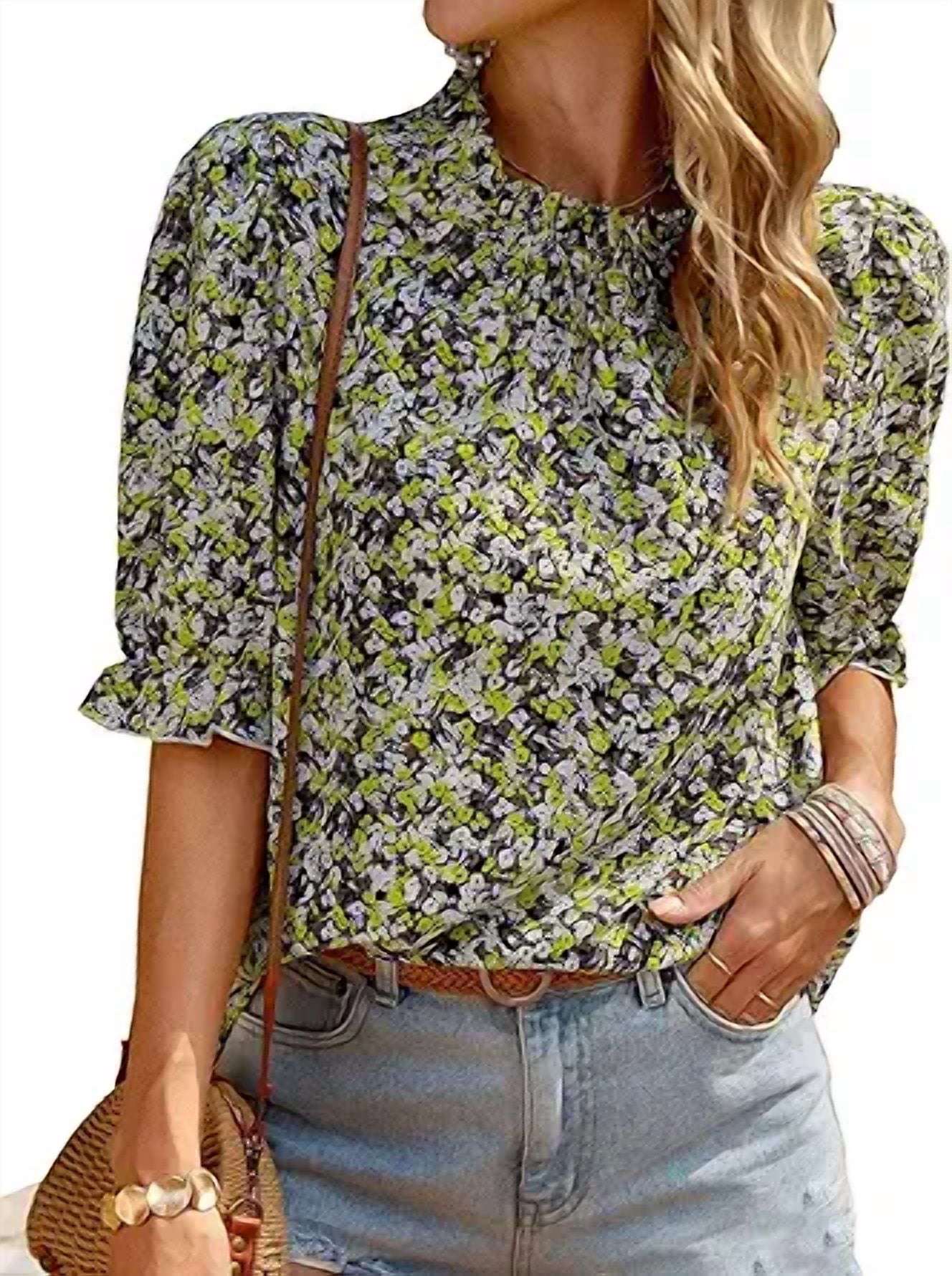 FreshPretty Women's Summer Boho Shirt Top Ruffle Short Sleeve Frill ...