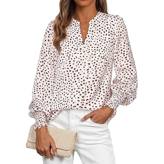 FreshPretty Womens Boho Floral Long Sleeve Tops Fall Fashion V Neck ...
