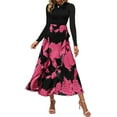 thumbnail image 1 of FreshPretty Womens Floral Maxi Dress Spring Summer Casual Crewneck Long Sleeve Ruffle Flowy Cocktail Wedding Guest Dresses, 1 of 7