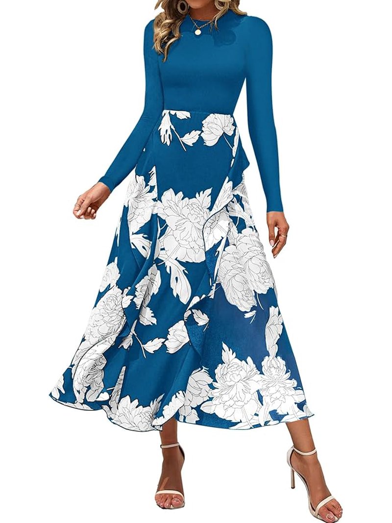 chinese dress ladies Long Sleeve Wedding Guest Dress: Mac Duggal 5988 Midnight / 2 main image 1
