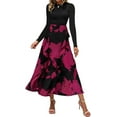 thumbnail image 1 of FreshPretty Womens Floral Maxi Dress Spring Summer Casual Crewneck Long Sleeve Ruffle Flowy Cocktail Wedding Guest Dresses, 1 of 7