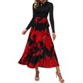 thumbnail image 1 of FreshPretty Womens Floral Maxi Dress Spring Summer Casual Crewneck Long Sleeve Ruffle Flowy Cocktail Wedding Guest Dresses, 1 of 7