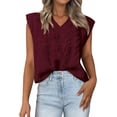 thumbnail image 1 of FreshPretty Womens Oversized Sweater Vest 2025 Summer V Neck Casual Sleeveless Sweaters Loose Cable Knit Pullover Tops, 1 of 6