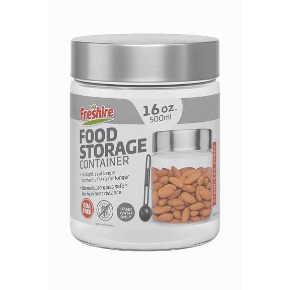 FreshRite 16 oz Food Storage Container with Lid Clear Plastic, BPA-Free, Stackable, Microwave/Freezer/Dishwasher Safe