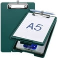 thumbnail image 1 of HearthHarmony Small Clipboard with Storage, A5 Clipboards with Pen Holder, Half Letter Clip Boards 6x9 Mini Plastic Clipboard with Low Profile Clip for Classroom, School, Office Supplies (Emerald), 1 of 16