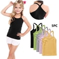 thumbnail image 1 of Freshbabe 5PCS Girls Racerback Tank Tops,Soft Sleeveless Undershirts, Bulk Basic Layering Tanks for 4th of July, Summer, Active and School, 1 of 9