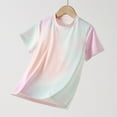 thumbnail image 1 of Freshbabe Boys and Girls Short Sleeve Crewneck T-Shirt, Cute Ombre Tee, Lightweight Breathable Quick Dry Top,Ideal For Independence Day and Outdoor Activities, 1 of 3