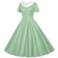 thumbnail image 1 of Freshbabe Girls'Gingham Plaid Dress, Collar Short Sleeve A-Line Dress for 4th of July, Spring Summer Casual and Parties, 1 of 6