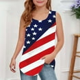 thumbnail image 1 of Freshbabe Girls Peplum Tank Tops, Sleeveless Ruffle Hem Blouses, Summer Casual Tops for Kids, 4th Of July Party, 1 of 6