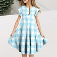 thumbnail image 1 of Freshbabe Girls'Polka Dot Tiered Dress, Ruffle Short Sleeve Casual Summer Dress for Kids, 1 of 7
