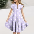 thumbnail image 1 of Freshbabe Girls'Polka Dot Tiered Dress, Ruffle Short Sleeve Casual Summer Dress for Kids, 1 of 7