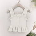 thumbnail image 1 of Freshbabe Girls Ruffle Tank Tops, Sleeveless Square Neck Button Down Ribbed Cami, Cute Peplum Hem Tank Top for Summer Casual and Holiday Outfits,Size2-10, 1 of 5
