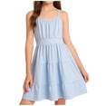 thumbnail image 1 of Freshbabe Girls Sleeveless Striped Tiered Cami Dress, Casual Summer Dress for Beach, Vacation and Daily Wear, 1 of 6