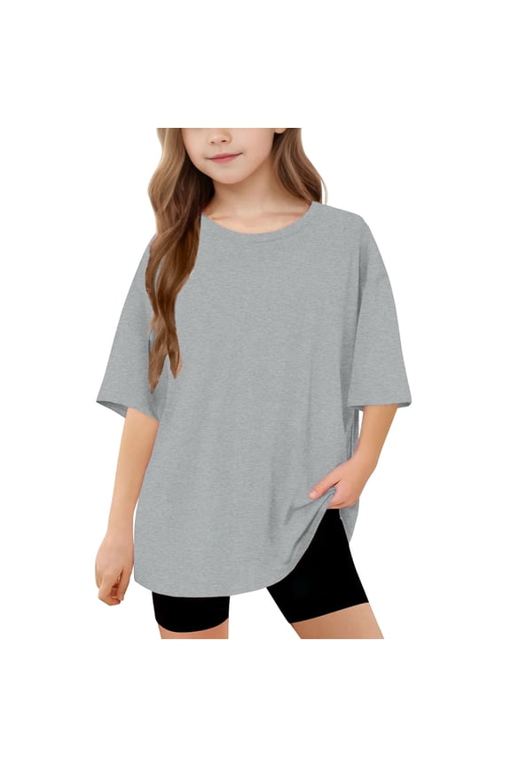Kids Boys Girls Solid Color Crew Neck Short Sleeve T-Shirts, Basic Plain Tees Multipack For Kids Daily Wear, Back To School and Layering