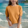 thumbnail image 1 of Freshbabe Kids Solid Crew Neck Short Sleeve Casual T-Shirts Lightweight Breathable Comfortable Easy Clean Cute Daily Summer Tops, Sizes and Colors, 1 of 4