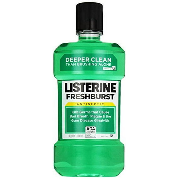 Freshburst Listerine Antiseptic Mouthwash Kills Bad Breath Germs, 1 L