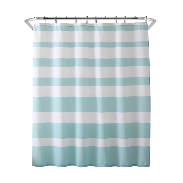 Freshee Shower Curtain Aqua/White Stripe