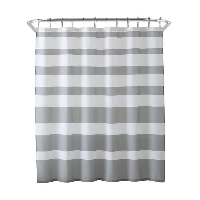 Freshee Shower Curtain Grey/White Stripe