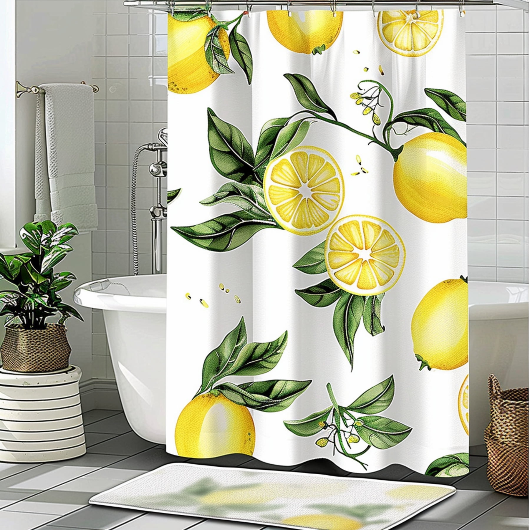 Freshen Up Your Bathroom with Zesty Lemon Shower Curtains Add a Splash
