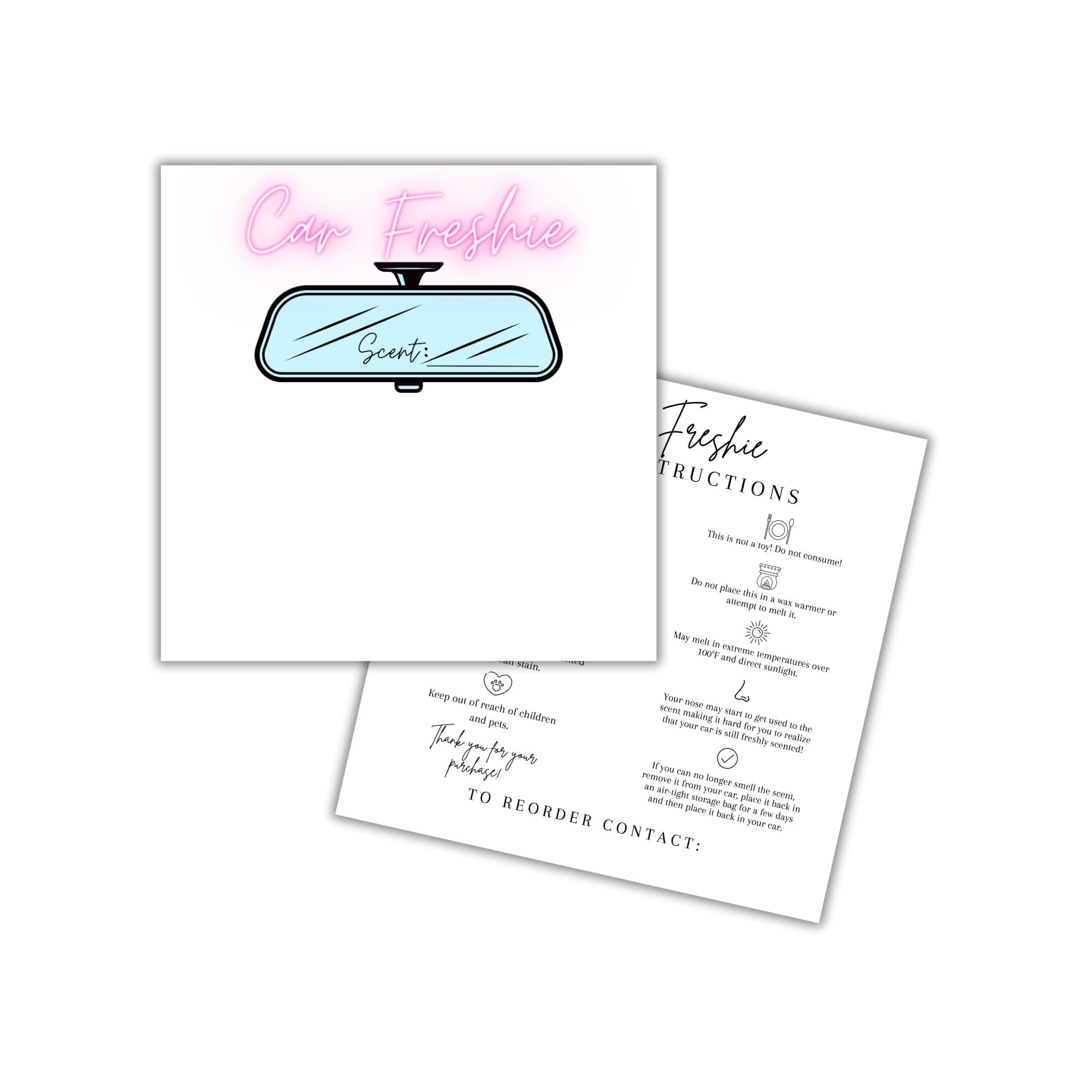 Freshie Bag Cardstock Insert 30pk 5.6x5.6 Ideal for 6 Square ...