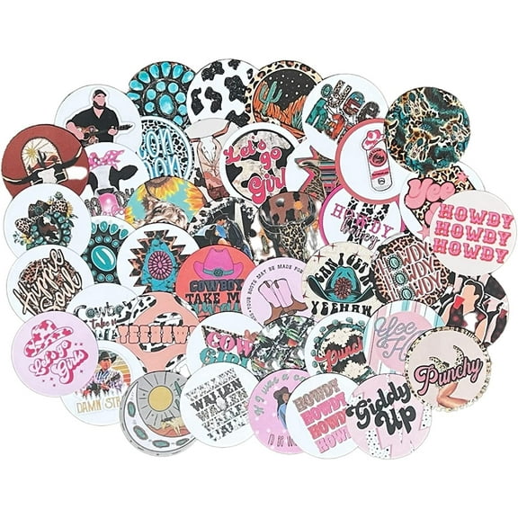 Freshie Cardstock Cutouts Rounds 2.5 inch for Freshies Random Mix 32 pk For Scented Aroma Beads Bake with Mold for Car Freshie Designs, Western, Cow, Leopard, Aztec, Howdy, Bull Skull