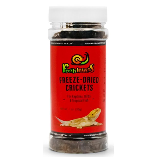 Freshinsects Freeze Dried Crickets Reptile Food or Treats, Vitamin