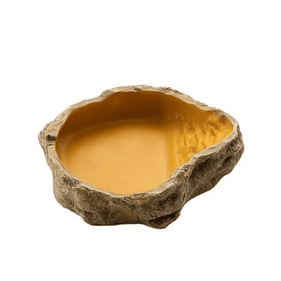 Freshinsects Reptile Water and Food Bowl, Terrarium Decor (Small, Yellow)