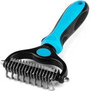 Freshly Bailey Dematting and Deshedding Comb for Dogs and Cats Grooming Tool - Mat Remover - Safe Detangler for Matted Fur Hair - Double Sided Undercoat Deshedder Brush