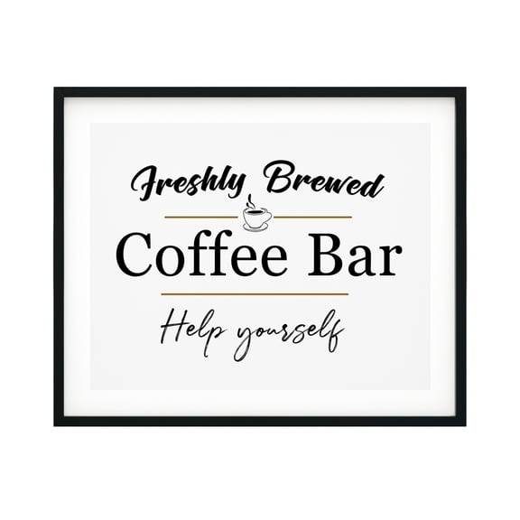Freshly Brewed Coffee Bar Help Yourself 11 x 14 UNFRAMED Print Coffee Bar Decor Wall Art