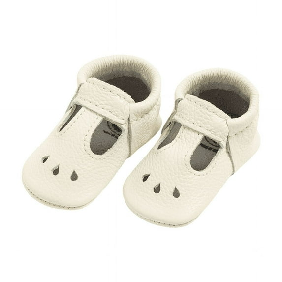 Freshly Picked First Pair Blanc Mary Jane Moccasin Baby Shoe Newborn