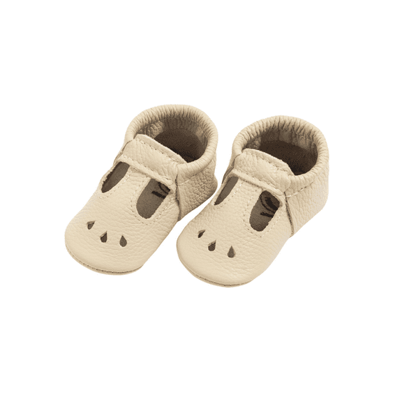 Freshly Picked First Pair Cream Mary Jane Moccasin Baby Shoe Newborn