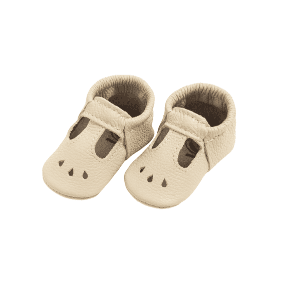 Freshly Picked First Pair Cream Mary Jane Moccasin Baby Shoe Size 2
