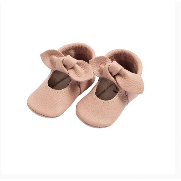 Freshly Picked First Pair Tutu Knotted Bow Moccasin Baby Shoe Size 3