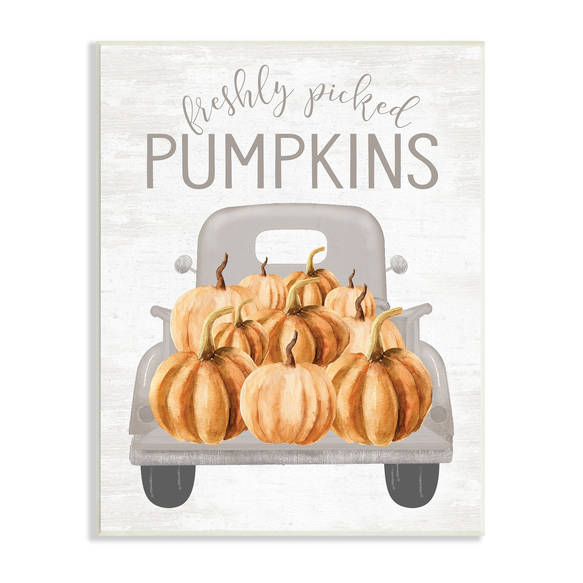 Freshly Picked Pumpkins Rustic Harvest Signage Truck Transportation Graphic Art Unframed Art Print Wall Art
