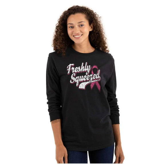 Freshly Squeezed Breast Cancer Aware Women's Long Sleeve T Shirt Brisco Brands L