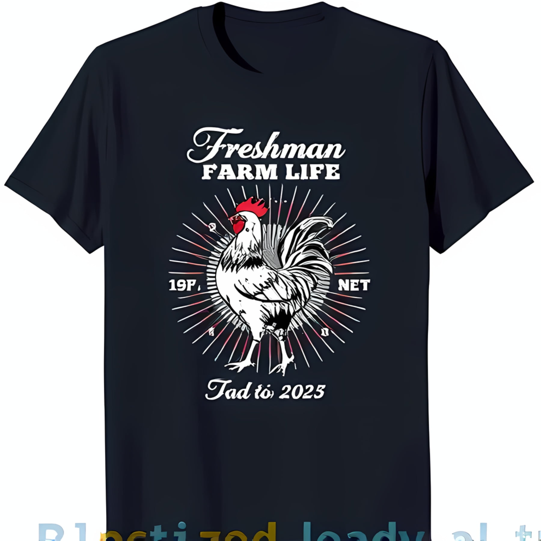 Freshman Farm Life Black TShirt with Rooster Graphic and Class of 2025