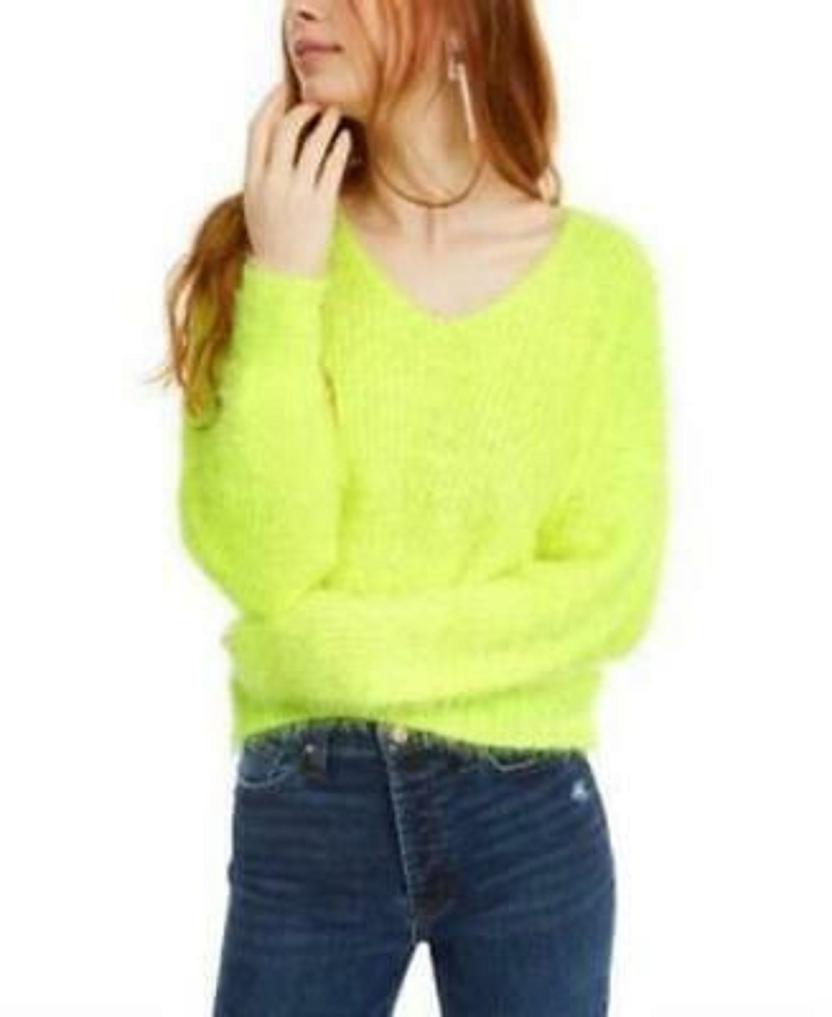 Yellow hot sale fuzzy sweater