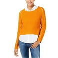 thumbnail image 1 of Freshman Womens Cropped Pullover Sweater, Yellow, Juniors, Large, 1 of 2