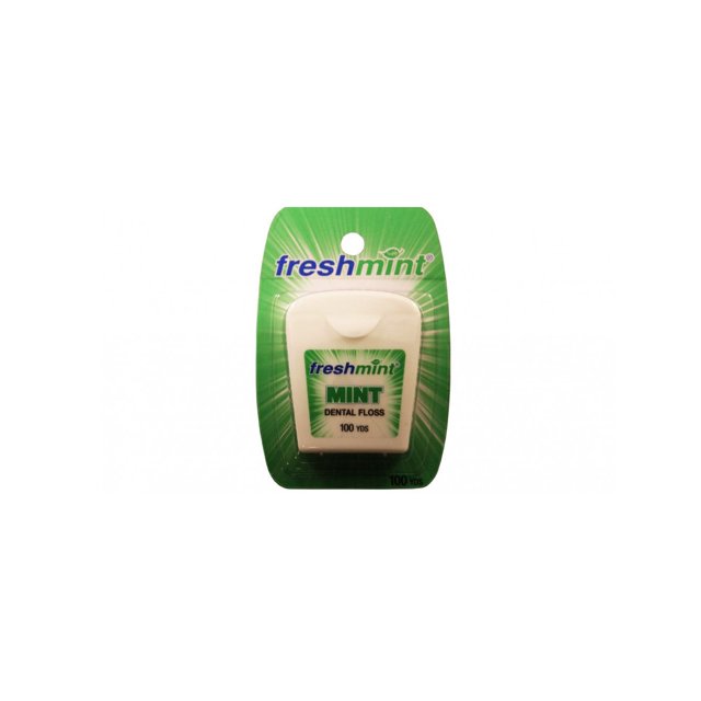 Freshmint® Mint Waxed Dental Floss 100 Yard Individually Wrapped 12