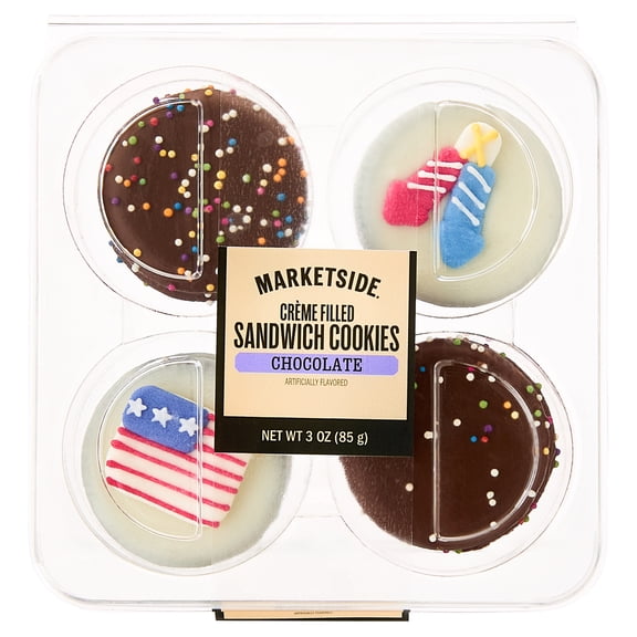 Marketside Creme Filled Chocolate Sandwich Cookies, 3 oz, 4 Count