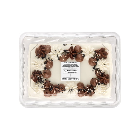 Freshness Guaranteed Half Chocolate & Half Vanilla 1/4 Sheet Cake, 59 oz (Refrigerated)