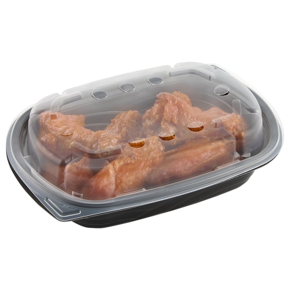 Freshness Guaranteed Hot and Ready-to-Eat Bone-in Buffalo Chicken Wing Tray, 10 Pieces