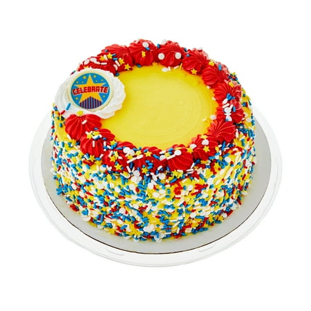 Freshness Guaranteed 7-Inch Color Blast Marble Celebrate Cake, 35 oz (Refrigerated)