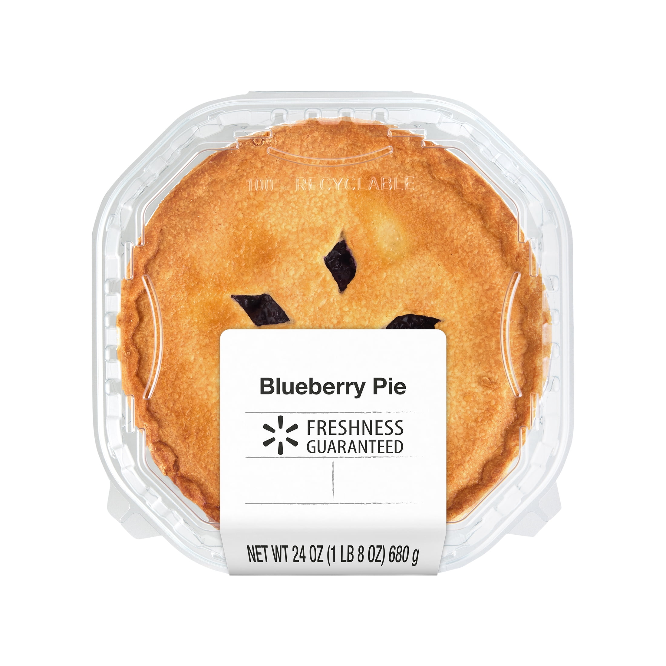Freshness Guaranteed 8-inch Baked Blueberry Pie, 24 oz, 1  Count, Whole, Baked, Plastic Tray