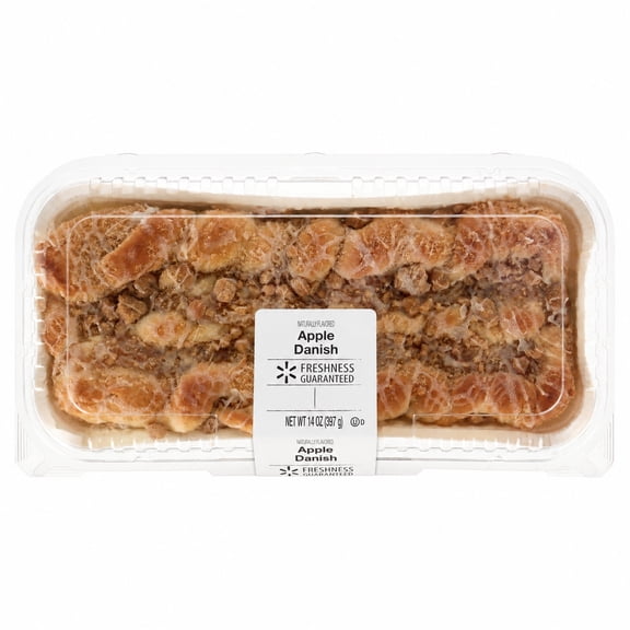 Freshness Guaranteed Apple Danish Pastry, 14 oz Clamshell, 8 Servings (Shelf Stable, Ambient)