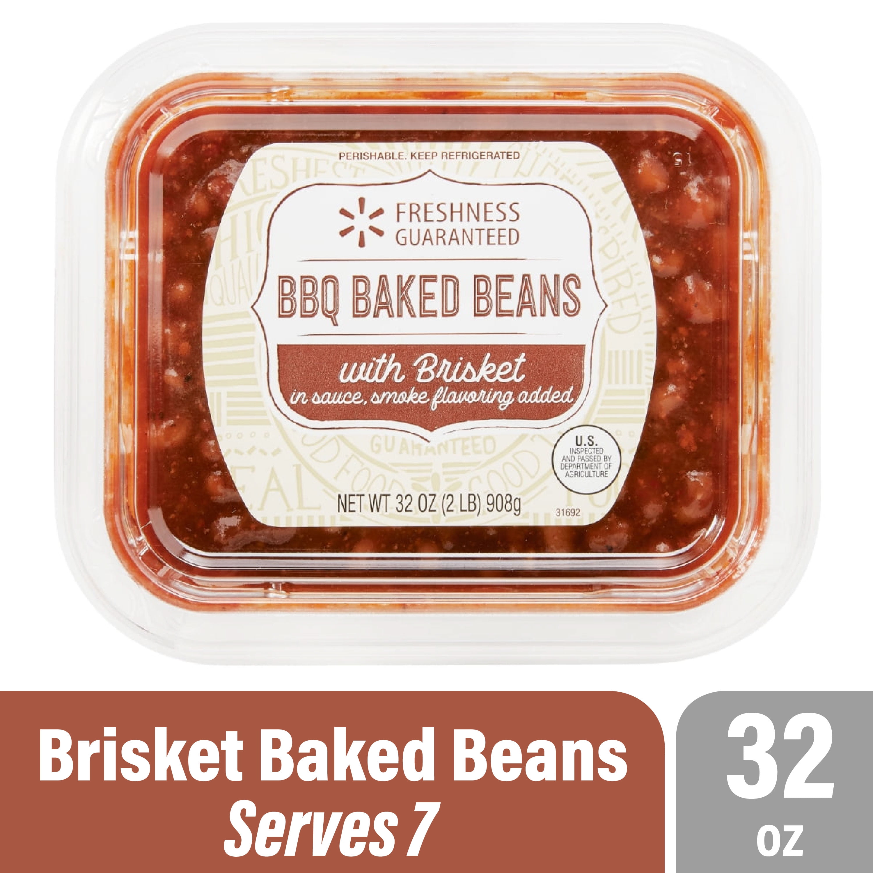 Freshness Guaranteed Baked Beans with Brisket, 32 oz Tub (Refrigerated)