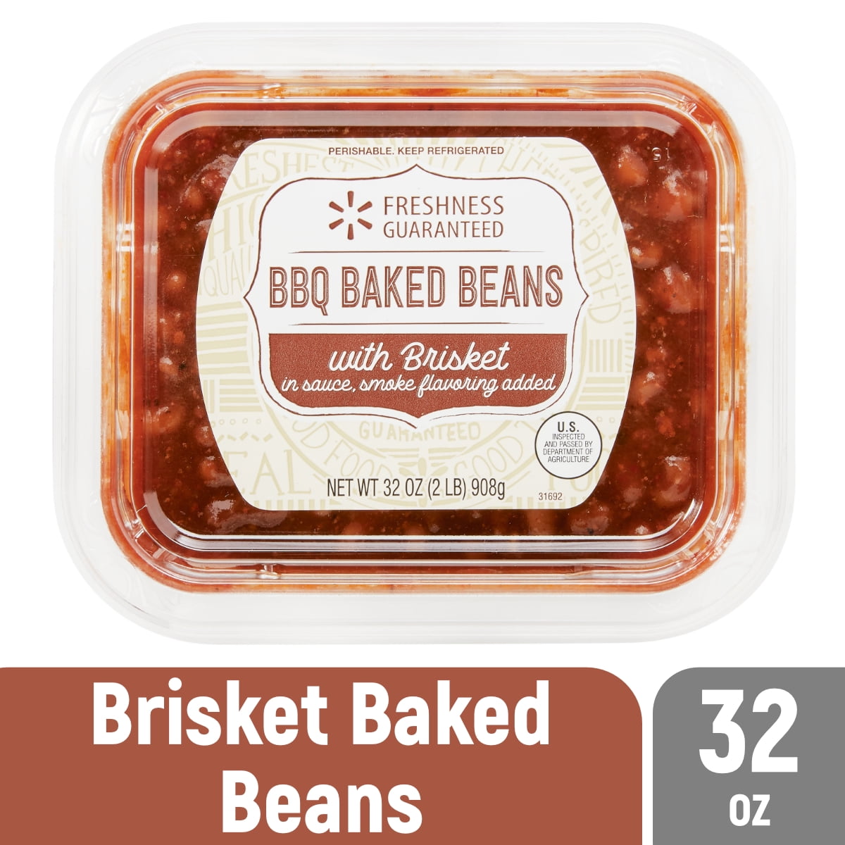 Freshness Guaranteed Baked Beans with Brisket, 32 oz (Refrigerated