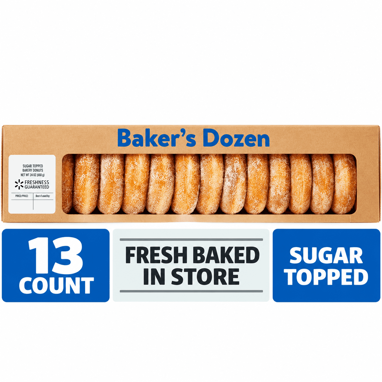 Freshness Guaranteed Baker's Dozen Sugar Topped Donuts 27 oz 13